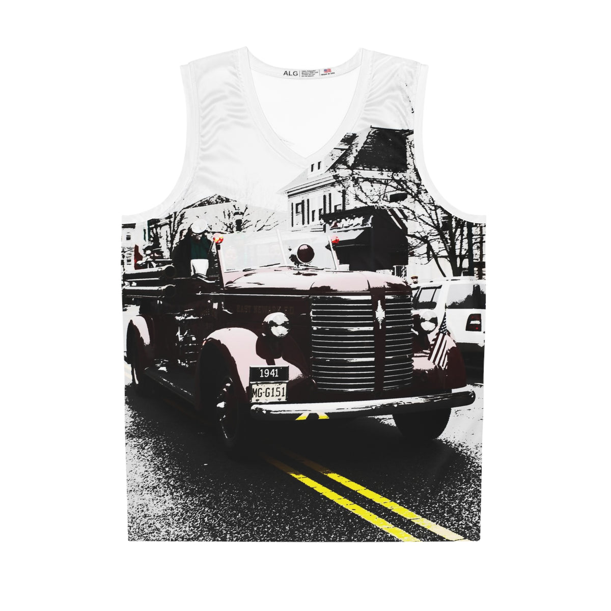 Jersey de camión de bomberos rojo vintage de los años 30