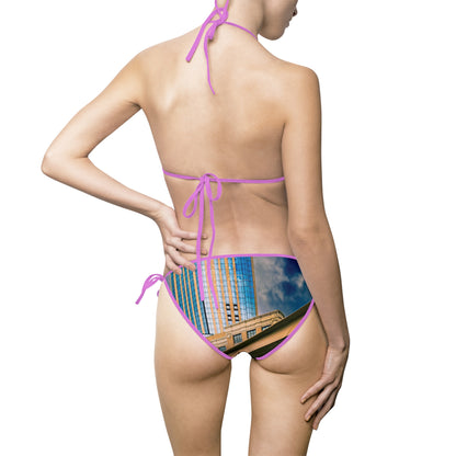 Cityscape Print Bikini Swimsuit - Urban Beachwear