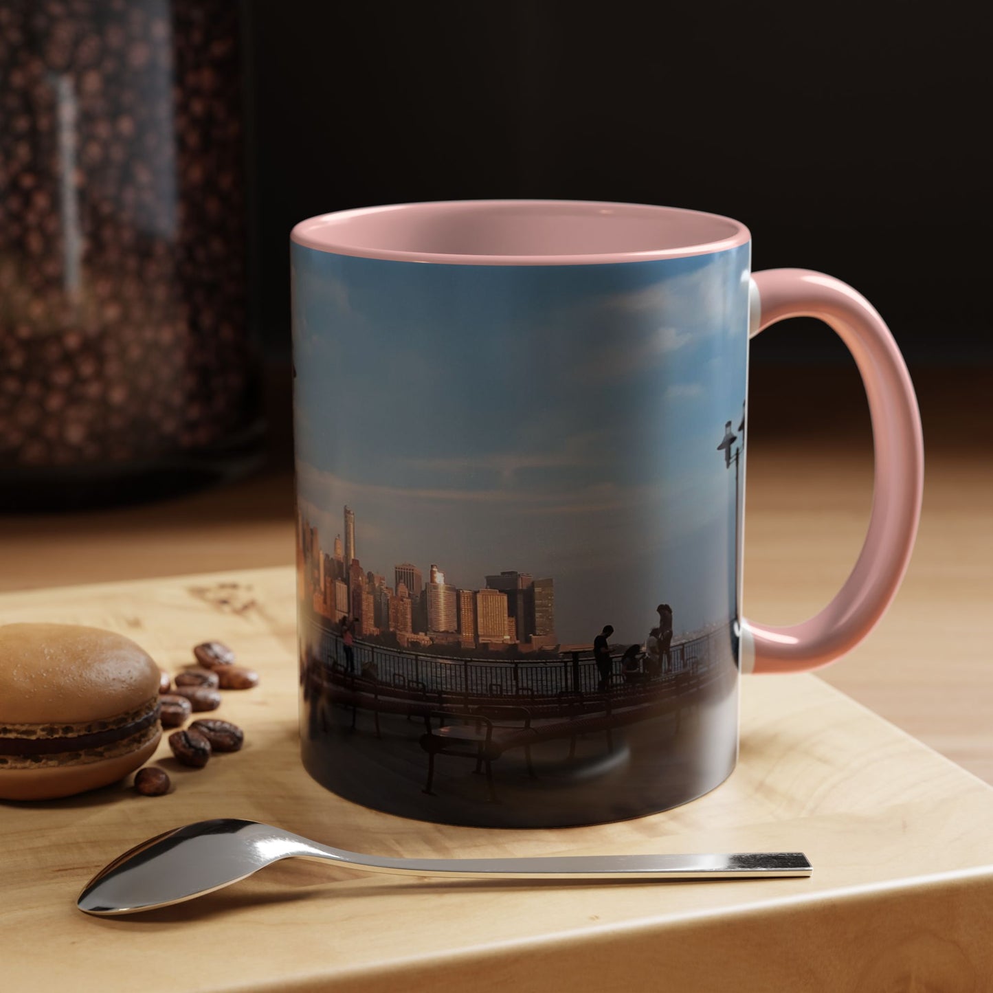 Two Tone Ceramic 11oz. Mug, Printed with a High-Res Image of  New  York City View.