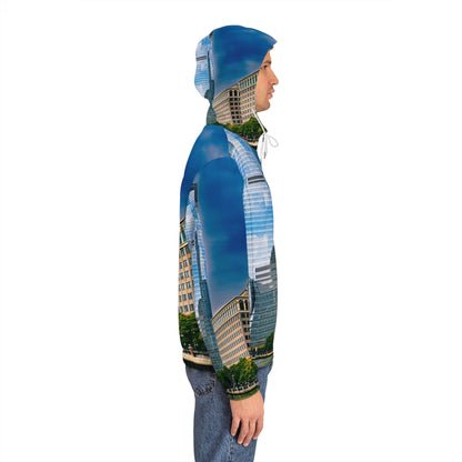 Cityscape Zip Hoodie - Urban Skyline