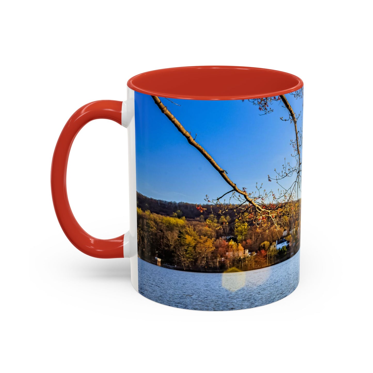 Two Tones, 11oz Accent, Ceramic Coffe Mug with Elegant High-Res, Full Color Natural Landscape Image.