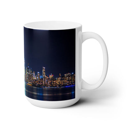 Elegant 15oz Ceramic Coffee Mug printed with a beautiful NY Skyline image.