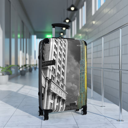 Cityscape Carry-On Suitcase — Black & Yellow Urban Travel Luggage