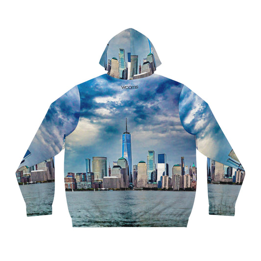 City Skyline Full‑Zip Hoodie — Waterfront Skyline Print Jacket