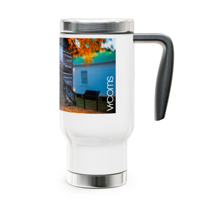 Rustic Stainless Steel Travel Tumbler with Handle