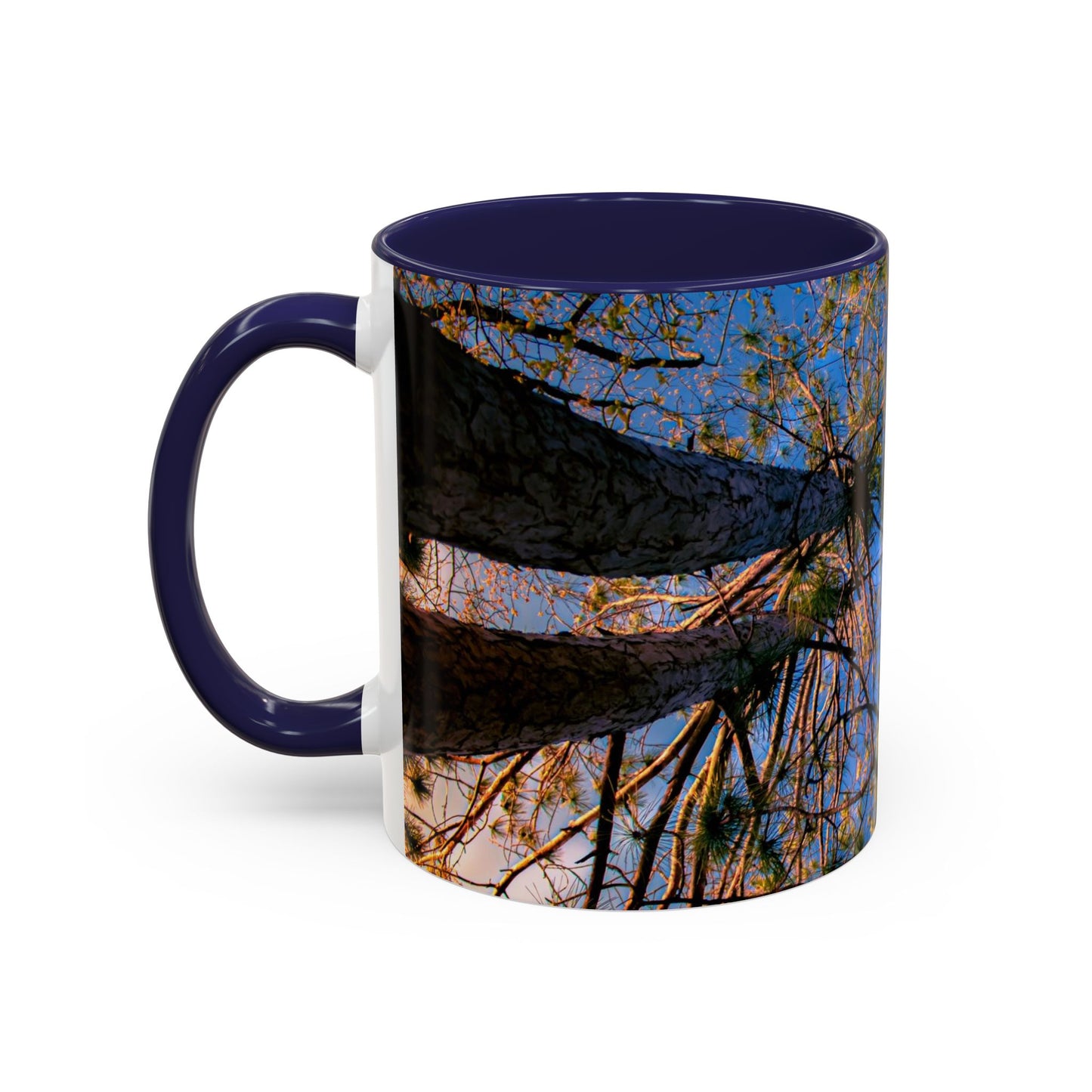 Beautifull 11oz Two Tones, Ceramic Coffe Mug Printed With An original, High-Res, Full Color Image of an Elegant Natural Landscape.