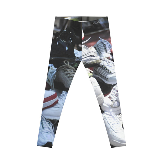 Leggings con estampado de zapatillas — Pantalones de yoga de estilo urbano casual