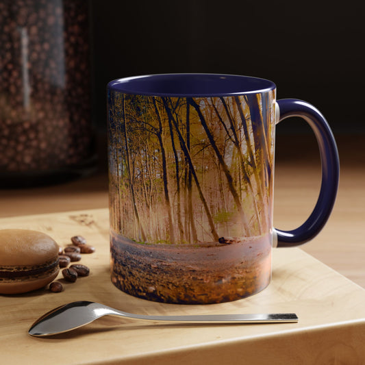 Two Tones, 11oz Accent, Ceramic Coffe Mug with Elegant High-Res, Full Color Natural Landscape Image.