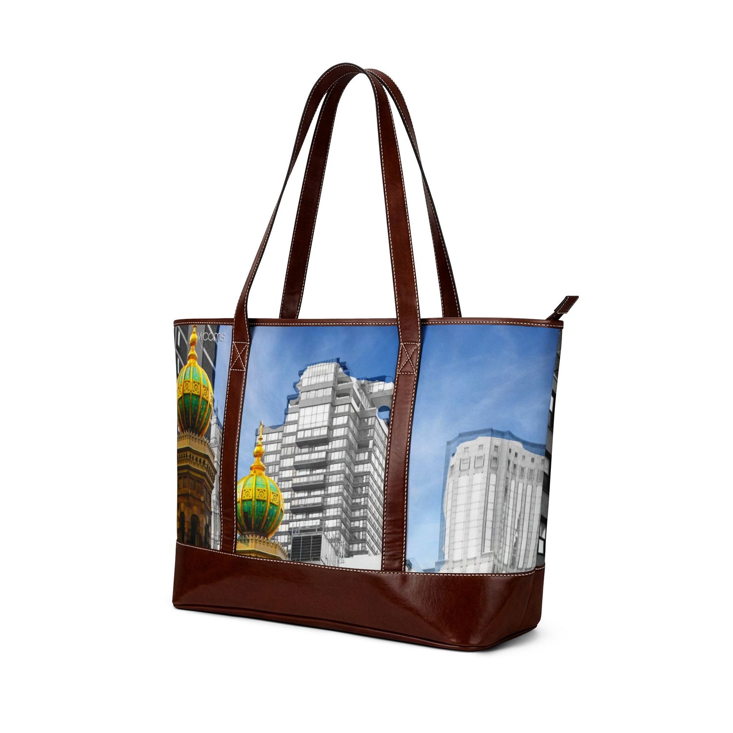 City Skyline Tote Handbag — Colorful Onion Dome Landmark Print