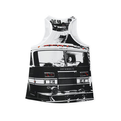 Retro Fire Truck Women's Tank Top — Vintage Firefighter Engine Graphic