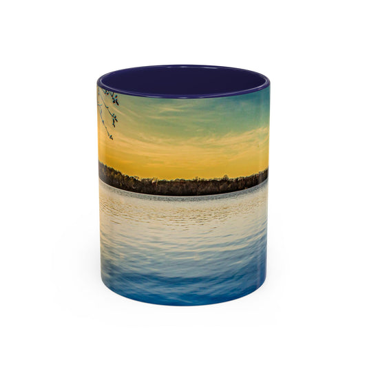 Two Tones, 11oz Ceramic Coffe Mug with Elegant High-Res, Full Color Natural Landscape Image.