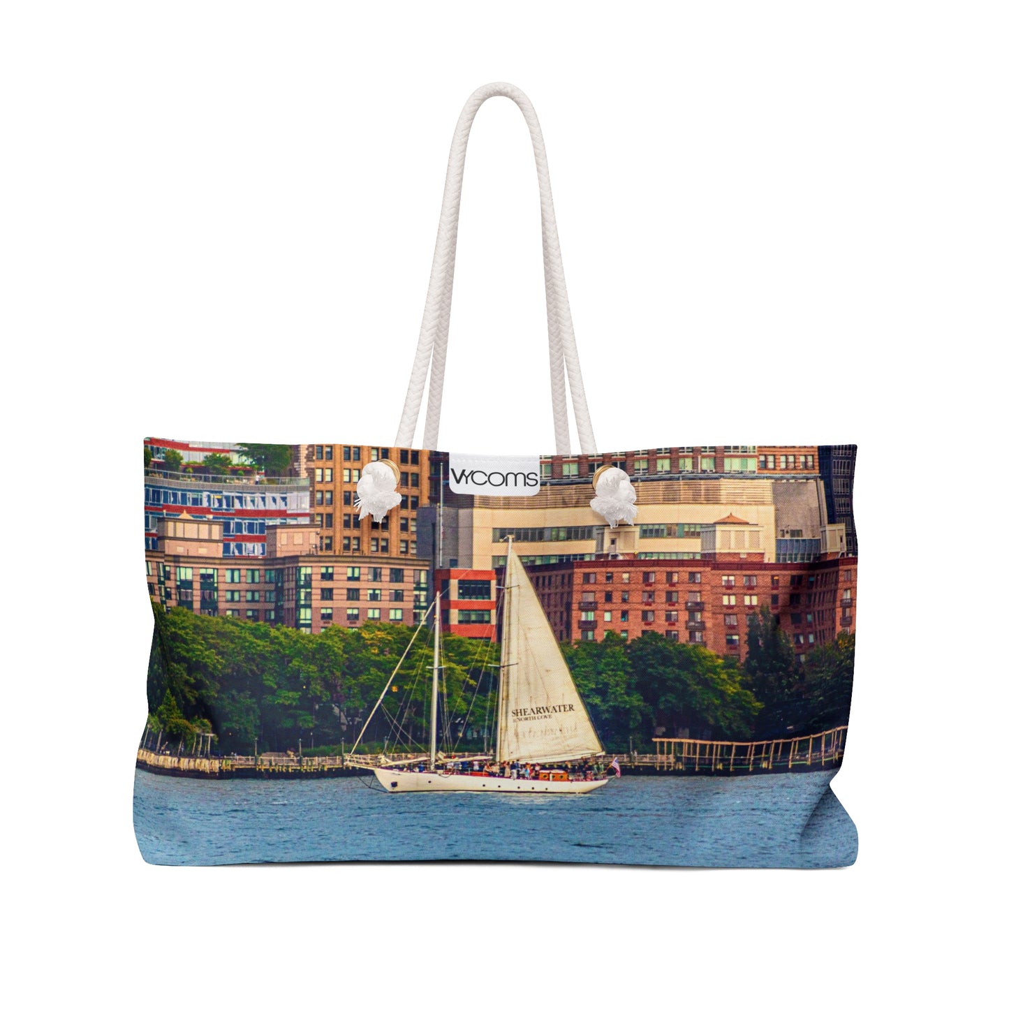 Sailboat Harbor Weekender Bag — Nautical Travel Tote for Beach & Weekend Getaways