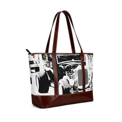 Vintage Hot Rod Tote Handbag — Retro Car Art Shoulder Bag