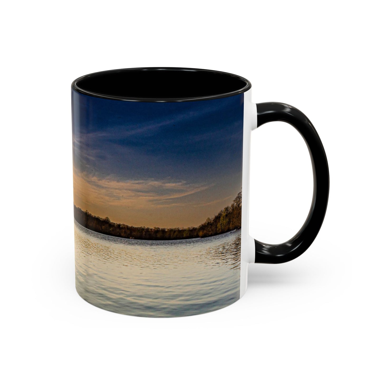 Two Tones, 11oz Accent, Ceramic Coffe Mug with Elegant High-Res, Full Color Natural Landscape Image.