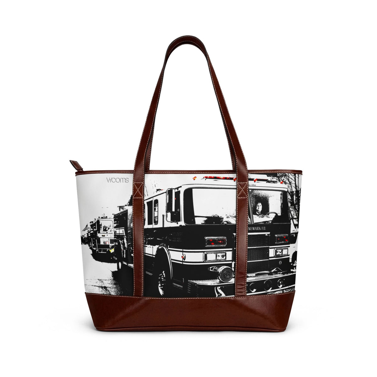 Firetruck Photo Handbag – Vintage Fire Engine Tote Bag