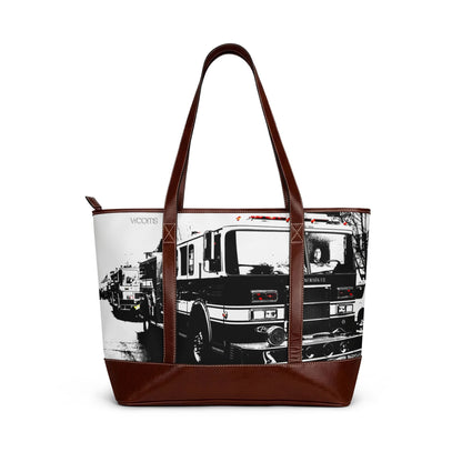 Firetruck Photo Handbag – Vintage Fire Engine Tote Bag