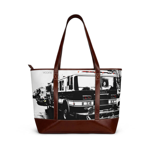 Firetruck Photo Handbag – Vintage Fire Engine Tote Bag