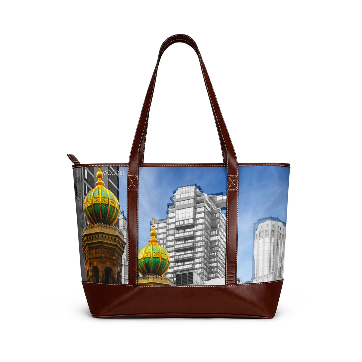 City Skyline Tote Handbag — Colorful Onion Dome Landmark Print