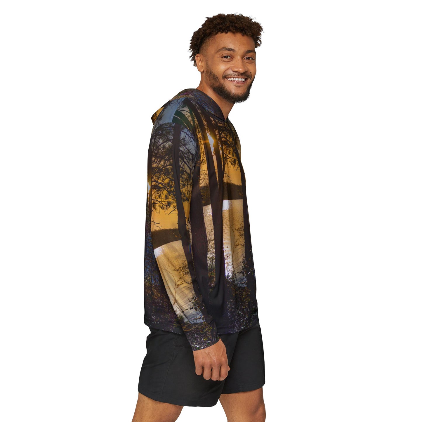 Sunset Lake Forest Hoodie — Men's Warmup Pullover