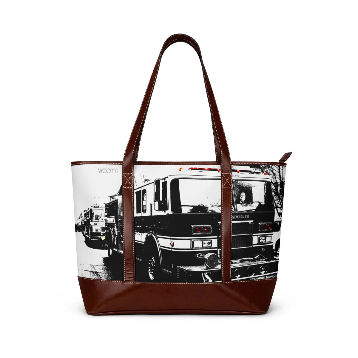 Firetruck Photo Handbag – Vintage Fire Engine Tote Bag
