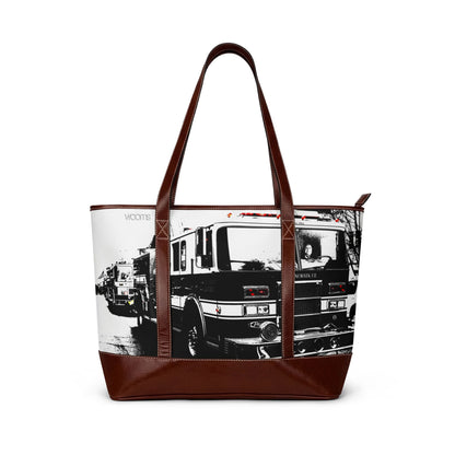 Firetruck Photo Handbag – Vintage Fire Engine Tote Bag