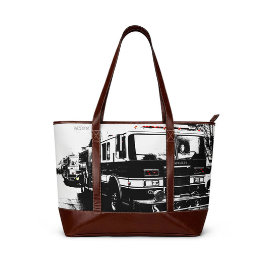 Firetruck Photo Handbag – Vintage Fire Engine Tote Bag