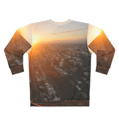 Sunrise Cityscape Crewneck Sweatshirt — Santo Domingo Aerial All-Over Print