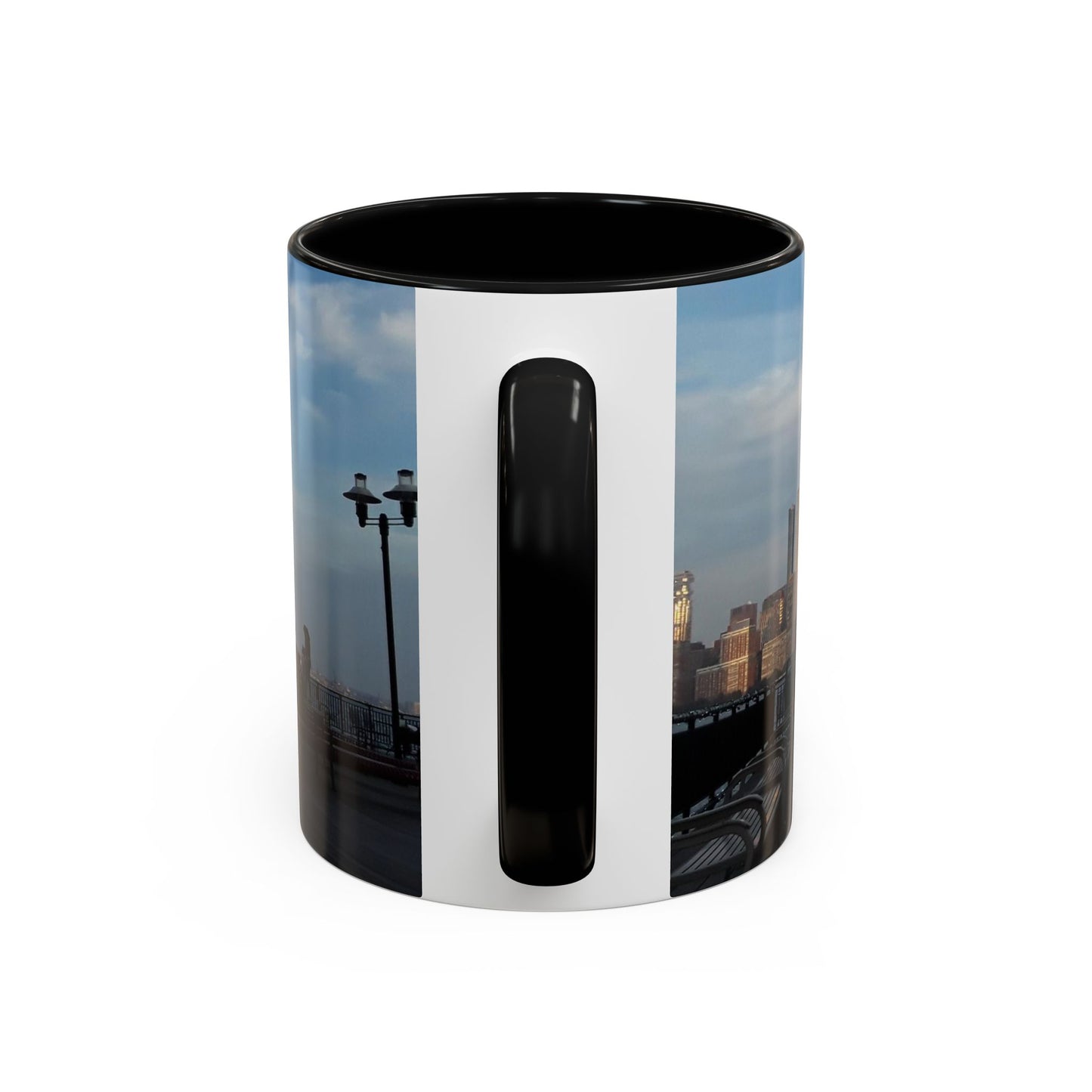 Two Tone Ceramic 11oz. Mug, Printed with a High-Res Image of  New  York City View.