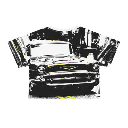 Vintage Chevy Graphic Crop Tee — Retro Classic Car Streetwear