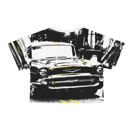 Vintage Chevy Graphic Crop Tee — Retro Classic Car Streetwear