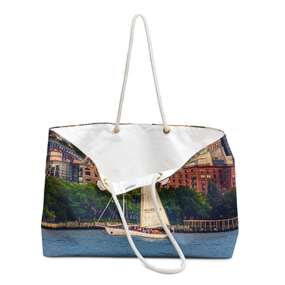Sailboat Harbor Weekender Bag — Nautical Travel Bag for Beach & Weekend Getaways