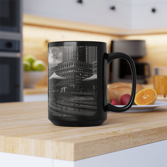 Elegant 15oz Ceramic Coffe Mug Printed with High-Res, Beautifull Urban Landscape.