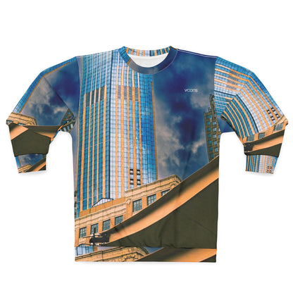 Glass Building Cityscape Sweatshirt — Urban New Jersey Skyline Crewneck