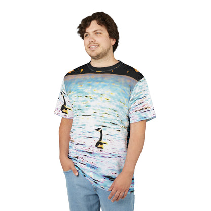 Swan Lake T-Shirt — Watercolor Sunset Nature Shirt