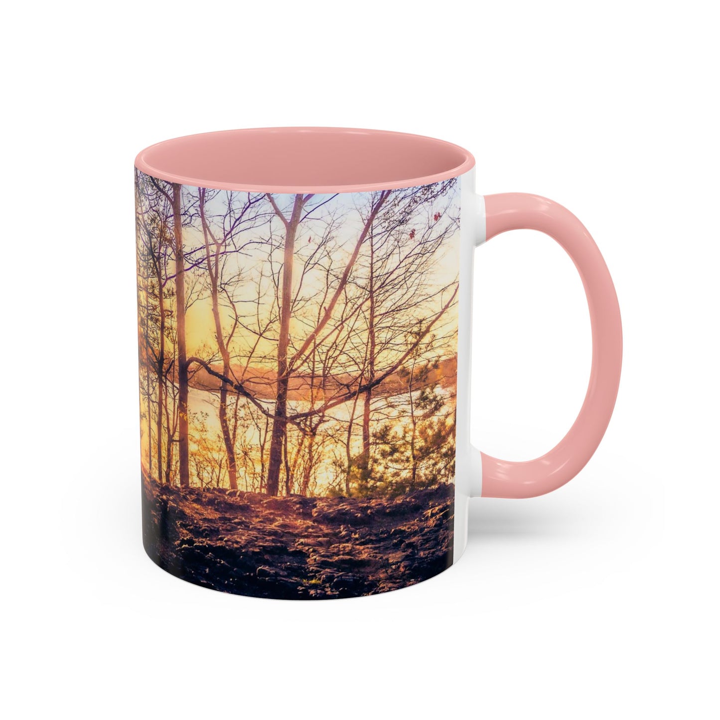 Two Tones, 11oz Ceramic Coffe Mug with Elegant High-Res, Full Color Natural Landscape Image.