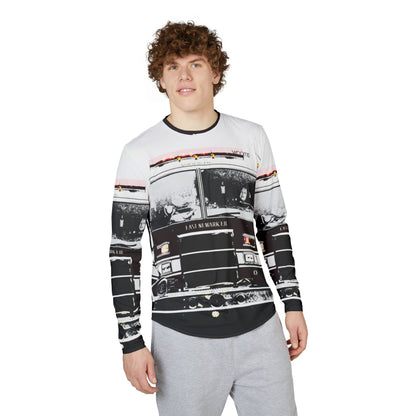 Men’s Long Sleeve Shirt – NJ St. Patrick’s Day Parade Fire Truck Graphic
