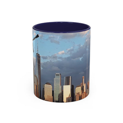 Two Tone Ceramic 11oz. Mug, Printed with a High-Res Image of  New  York City View.