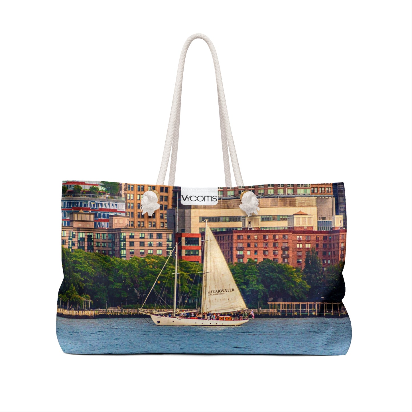Sailboat Harbor Weekender Bag — Nautical Travel Tote for Beach & Weekend Getaways