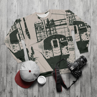 All-Over-Print Retro Train Sweatshirt — Urban Commuter Vibe