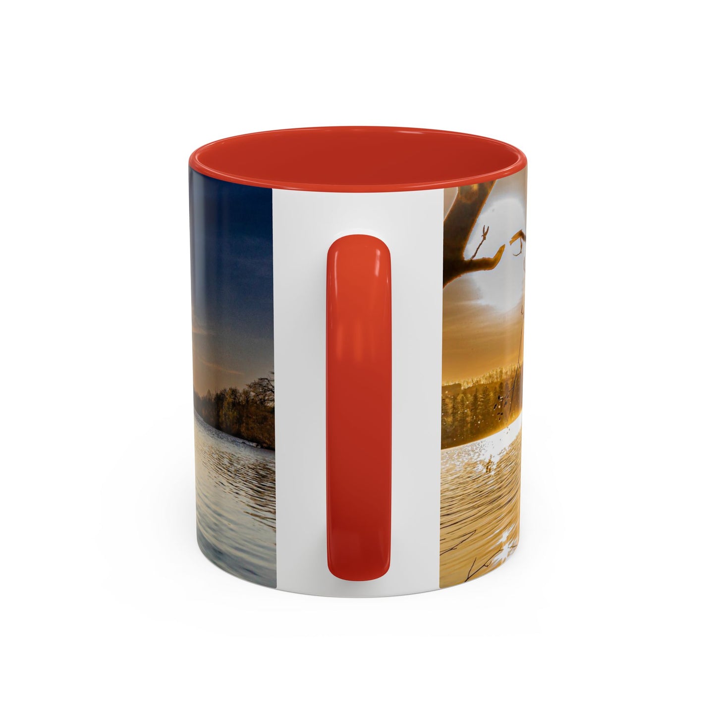 Two Tones, 11oz Accent, Ceramic Coffe Mug with Elegant High-Res, Full Color Natural Landscape Image.