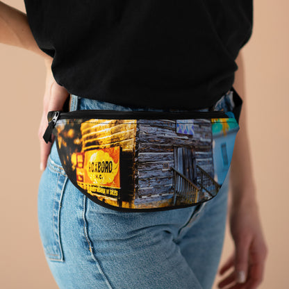 Vintage-Inspired Fanny Pack with Rustic Cabin Design