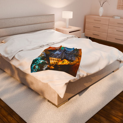 Velveteen Plush Blanket with beautiful car image.