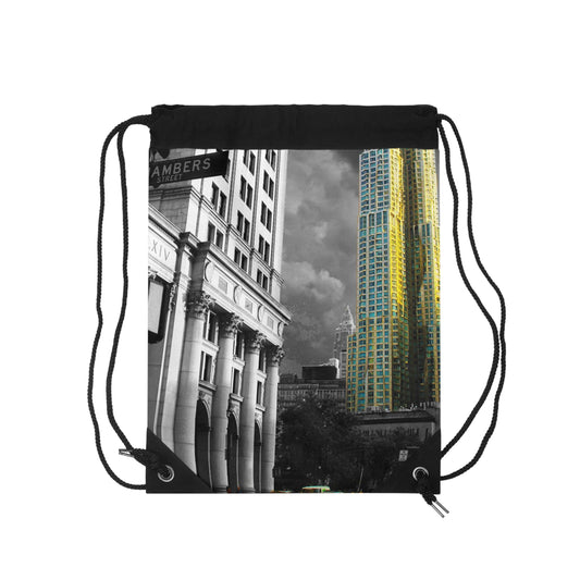 Drawstring Bag with Beautiful High-Res, Urban Landscape Image