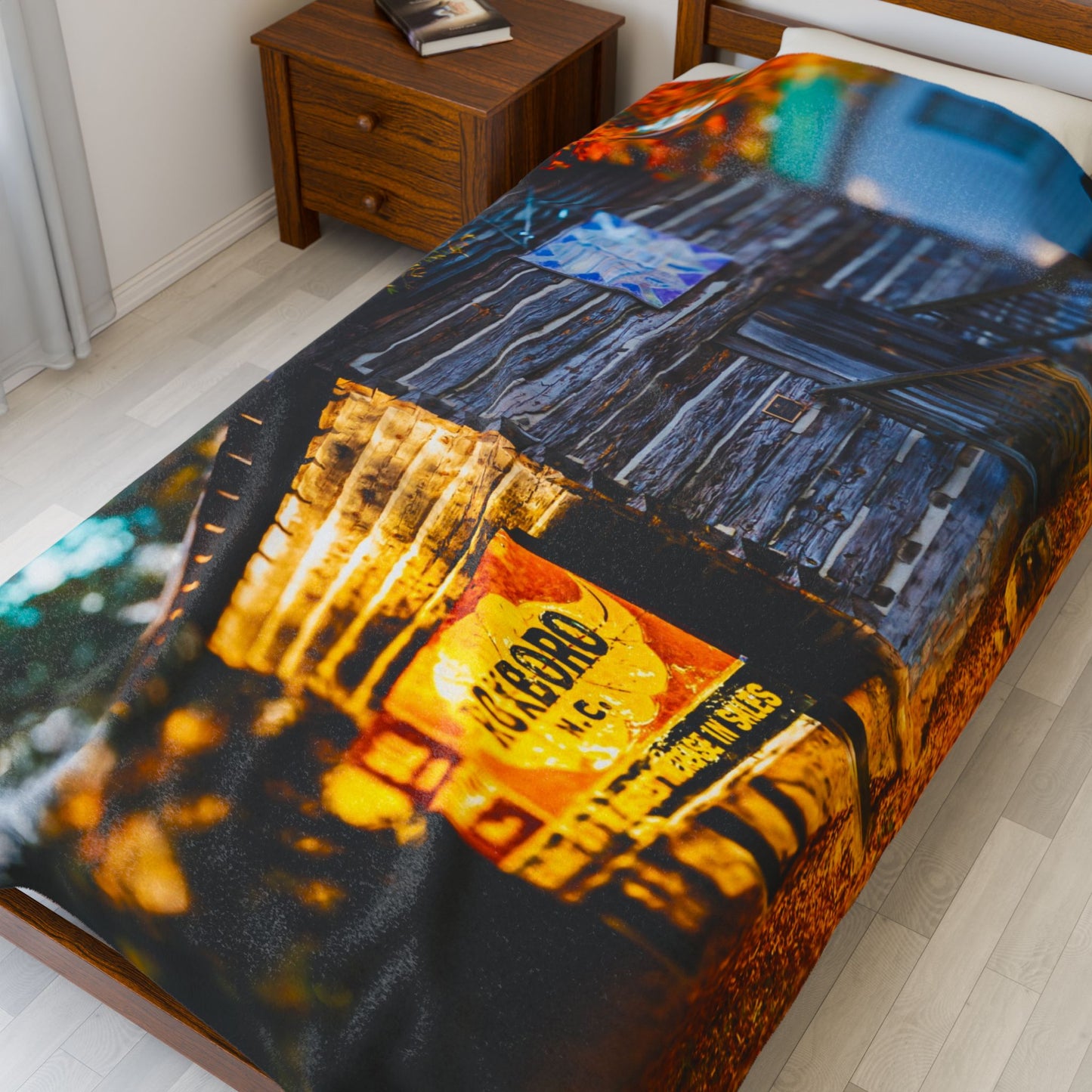 Velveteen Plush Blanket with beautiful car image.