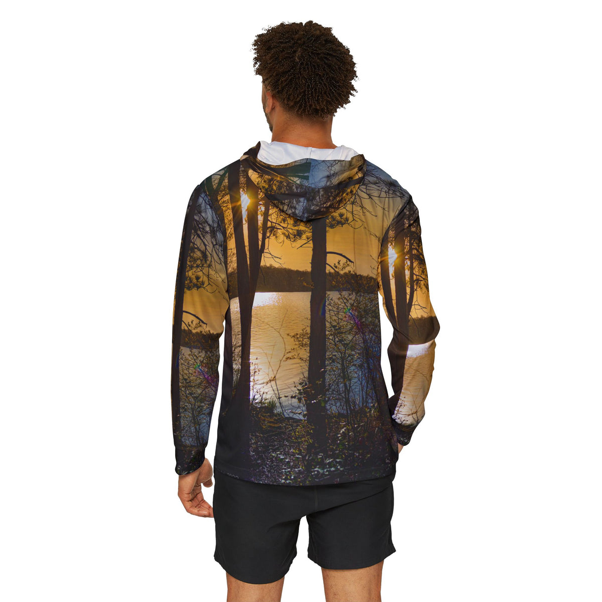 Sunset Lake Forest Hoodie — Men's Warmup Pullover