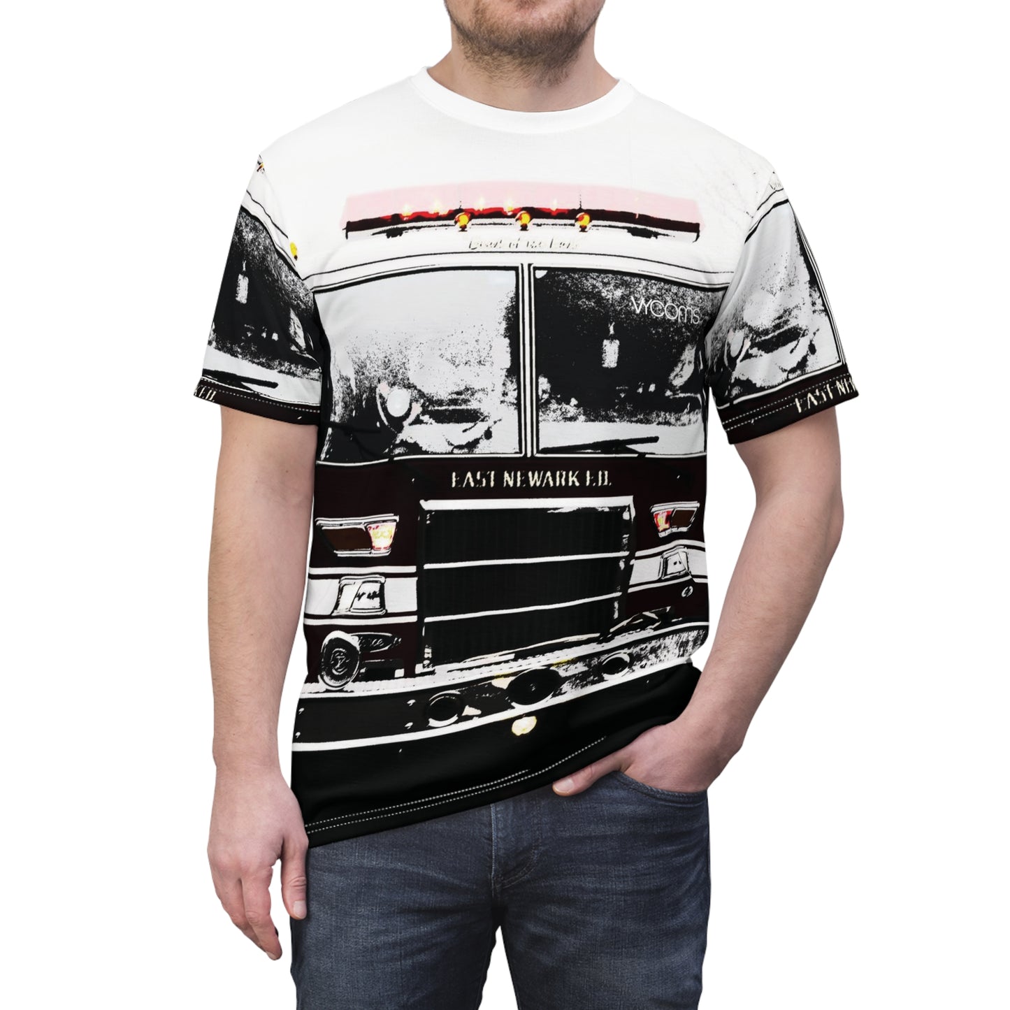 Newark Bravest T-Shirt – Vintage Firehouse Monochrome Edition