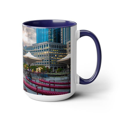 Two Tone 15oz Ceramic Coffe Mug.