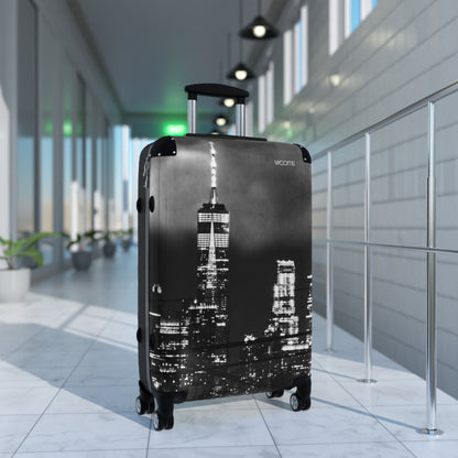 City Skyline Carry-On Suitcase — Black & White New York Travel Luggage