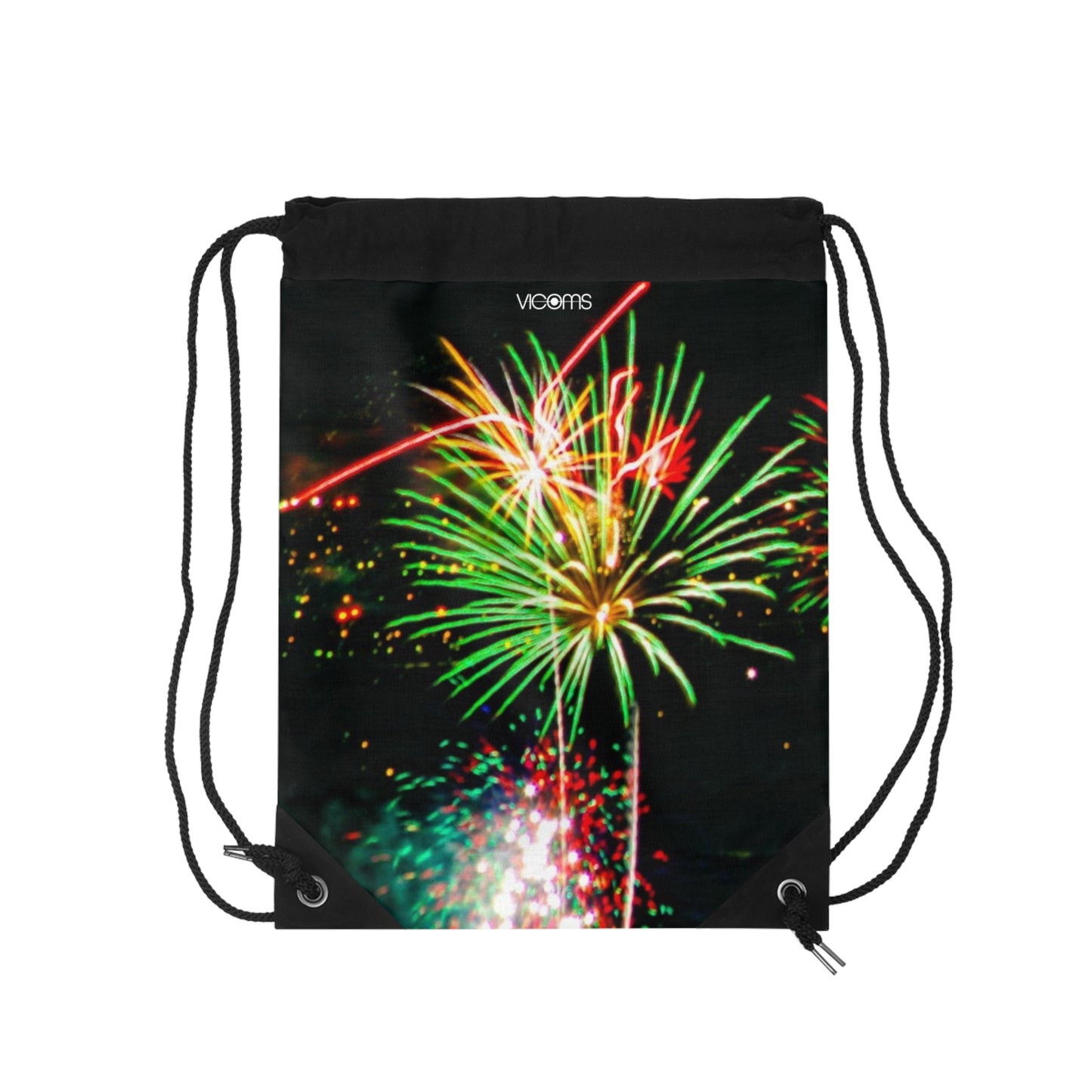 Drawstring Bag with Beautiful High-Res, Full Color Firework Image.
