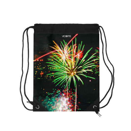 Drawstring Bag with Beautiful High-Res, Full Color Firework Image.